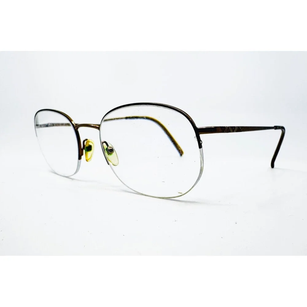 EN5659 Eyeglass Frames Mens Olive Semi Rimless Metal Oval 55-21-145